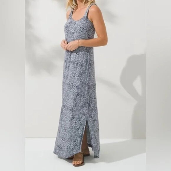 Soma Wknd Maxi Lounge Summer Dress M Paisley Boho Super Soft Rayon Blend Beachy - Picture 2 of 9